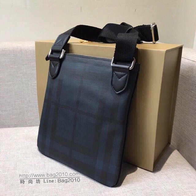 Burberry專櫃新款男包 巴寶莉London系列煙熏格男士最新單肩斜挎包  db1042